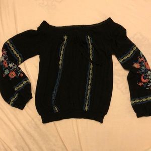 embroidered, off-the-shoulder top!! open to offers